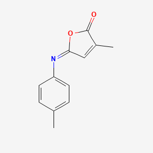 molecular formula C12H11NO2 B14375673 2(5H)-Furanone, 3-methyl-5-[(4-methylphenyl)imino]- CAS No. 90141-11-0