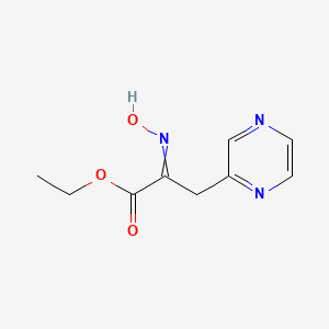 molecular formula C9H11N3O3 B14375689 Ethyl (2E)-2-hydroxyimino-3-pyrazin-2-YL-propanoate CAS No. 90559-53-8