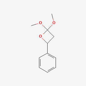 molecular formula C11H14O3 B14375700 2,2-Dimethoxy-4-phenyloxetane CAS No. 88624-46-8