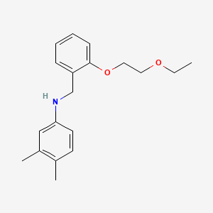 molecular formula C19H25NO2 B1437572 N-[2-(2-Ethoxyethoxy)benzyl]-3,4-dimethylaniline CAS No. 1040690-62-7
