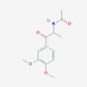 molecular formula C13H17NO4 B14375727 N-[1-(3,4-Dimethoxyphenyl)-1-oxopropan-2-yl]acetamide CAS No. 90253-96-6