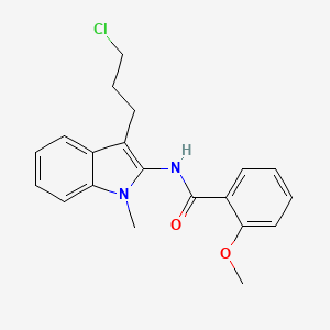 molecular formula C20H21ClN2O2 B14375756 N-[3-(3-Chloropropyl)-1-methyl-1H-indol-2-yl]-2-methoxybenzamide CAS No. 89680-71-7