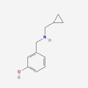 molecular formula C11H15NO B1437576 3-{[(Cyclopropylmethyl)amino]methyl}phenol CAS No. 1019553-83-3