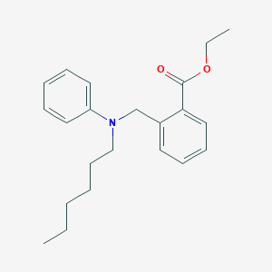 molecular formula C22H29NO2 B14375797 Ethyl 2-{[hexyl(phenyl)amino]methyl}benzoate CAS No. 88714-44-7