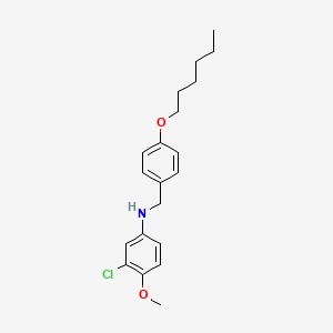 molecular formula C20H26ClNO2 B1437581 3-Chloro-N-[4-(hexyloxy)benzyl]-4-methoxyaniline CAS No. 1040685-72-0