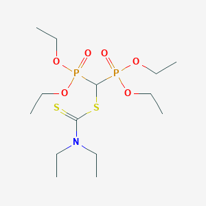 molecular formula C14H31NO6P2S2 B14375926 Tetraethyl {[(diethylcarbamothioyl)sulfanyl]methylene}bis(phosphonate) CAS No. 89987-02-0
