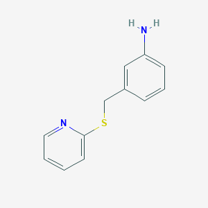 molecular formula C12H12N2S B1437597 3-[(Pyridin-2-ylsulfanyl)methyl]aniline CAS No. 1019522-88-3