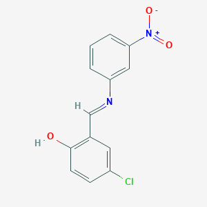 molecular formula C13H9ClN2O3 B14376003 Phenol, 4-chloro-2-[[(3-nitrophenyl)imino]methyl]- CAS No. 90284-74-5