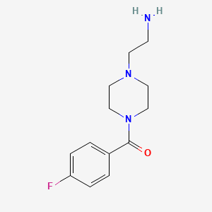 molecular formula C13H18FN3O B1437604 (2-[4-(4-Fluorobenzoyl)piperazin-1-YL]ethyl)amine CAS No. 1018527-36-0