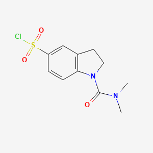 molecular formula C11H13ClN2O3S B14376076 1-(Dimethylcarbamoyl)-2,3-dihydro-1H-indole-5-sulfonyl chloride CAS No. 89732-01-4