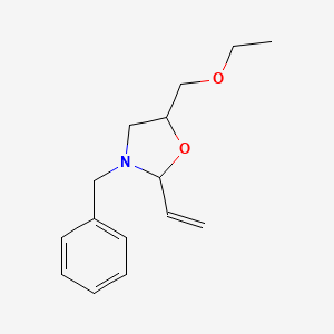 molecular formula C15H21NO2 B14376187 3-Benzyl-2-ethenyl-5-(ethoxymethyl)-1,3-oxazolidine CAS No. 90040-50-9
