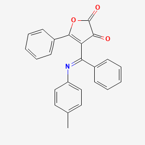 molecular formula C24H17NO3 B14376253 4-[(E)-[(4-Methylphenyl)imino](phenyl)methyl]-5-phenylfuran-2,3-dione CAS No. 90140-28-6