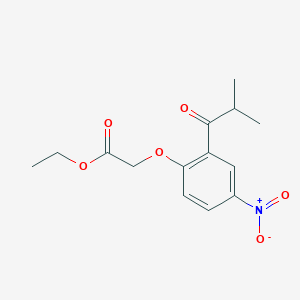 molecular formula C14H17NO6 B14376267 Ethyl [2-(2-methylpropanoyl)-4-nitrophenoxy]acetate CAS No. 88521-76-0