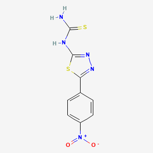 molecular formula C9H7N5O2S2 B14376272 N-[5-(4-Nitrophenyl)-1,3,4-thiadiazol-2-yl]thiourea CAS No. 89335-10-4
