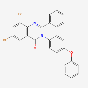 molecular formula C26H16Br2N2O2 B14376293 6,8-Dibromo-3-(4-phenoxyphenyl)-2-phenylquinazolin-4(3H)-one CAS No. 88538-87-8