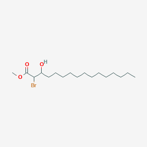 molecular formula C17H33BrO3 B14376298 Methyl 2-bromo-3-hydroxyhexadecanoate CAS No. 90159-95-8