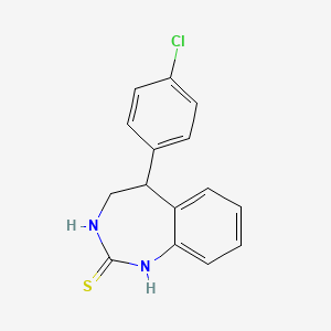 molecular formula C15H13ClN2S B14376303 5-(4-Chlorophenyl)-1,3,4,5-tetrahydro-2H-1,3-benzodiazepine-2-thione CAS No. 90141-83-6