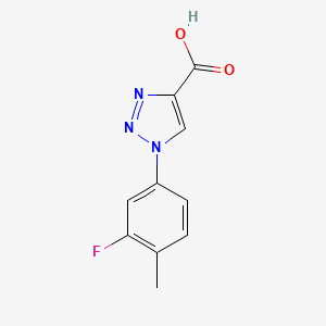 molecular formula C10H8FN3O2 B1437632 1-(3-fluoro-4-methylphenyl)-1H-1,2,3-triazole-4-carboxylic acid CAS No. 1042604-73-8