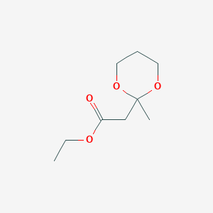 molecular formula C9H16O4 B14376329 Ethyl 2-(2-methyl-1,3-dioxan-2-yl)acetate CAS No. 90293-83-7