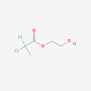 molecular formula C5H8Cl2O3 B14376355 Propanoic acid, 2,2-dichloro-, 2-hydroxyethyl ester CAS No. 90139-63-2