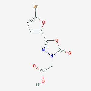 molecular formula C8H5BrN2O5 B1437640 [5-(5-溴-2-呋喃基)-2-氧代-1,3,4-噁二唑-3(2H)-基]乙酸 CAS No. 1086376-35-3