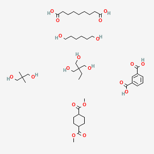 molecular formula C44H78O19 B14376454 Benzene-1,3-dicarboxylic acid;dimethyl cyclohexane-1,4-dicarboxylate;2,2-dimethylpropane-1,3-diol;2-ethyl-2-(hydroxymethyl)propane-1,3-diol;hexane-1,6-diol;nonanedioic acid CAS No. 89911-11-5