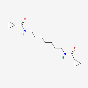 molecular formula C15H26N2O2 B14376538 Cyclopropanecarboxamide, N,N'-1,7-heptanediylbis- CAS No. 88216-23-3