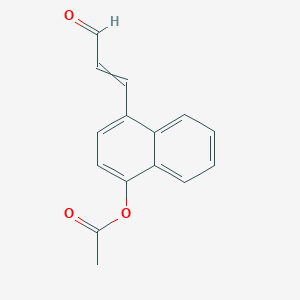molecular formula C15H12O3 B14376543 4-(3-Oxoprop-1-en-1-yl)naphthalen-1-yl acetate CAS No. 89387-08-6