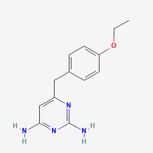molecular formula C13H16N4O B14376567 6-[(4-Ethoxyphenyl)methyl]pyrimidine-2,4-diamine CAS No. 90167-19-4