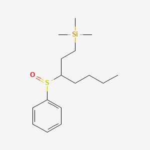 molecular formula C16H28OSSi B14376772 [3-(Benzenesulfinyl)heptyl](trimethyl)silane CAS No. 89373-08-0