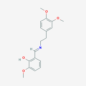 molecular formula C18H21NO4 B14376781 Phenol, 2-[[[2-(3,4-dimethoxyphenyl)ethyl]imino]methyl]-6-methoxy- CAS No. 88307-67-9