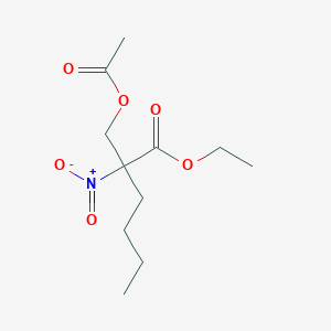 molecular formula C11H19NO6 B14376782 Ethyl 2-[(acetyloxy)methyl]-2-nitrohexanoate CAS No. 88226-61-3