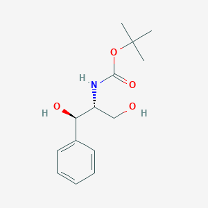 molecular formula C14H21NO4 B143768 N-[(1R,2R)-2-Hydroxy-1-(hydroxymethyl)-2-phenylethyl]carbamic Acid tert-Butyl Ester CAS No. 1009093-14-4