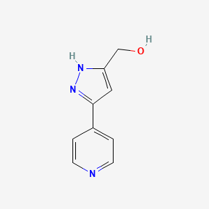 molecular formula C9H9N3O B1437687 [3-(pyridin-4-yl)-1H-pyrazol-5-yl]methanol CAS No. 865610-73-7