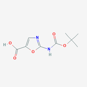 molecular formula C9H12N2O5 B1437688 2-((叔丁氧羰基)氨基)恶唑-5-羧酸 CAS No. 903094-60-0