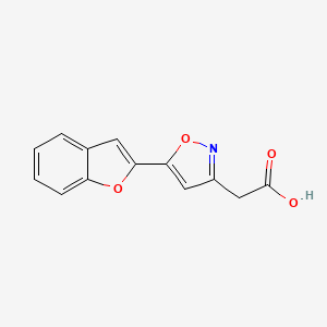 molecular formula C13H9NO4 B1437689 [5-(1-Benzofuran-2-yl)isoxazol-3-yl]acetic acid CAS No. 1105191-74-9