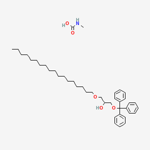 molecular formula C42H63NO5 B14376894 Methylcarbamic acid;1-octadecoxy-3-trityloxypropan-2-ol CAS No. 88276-98-6