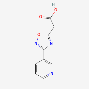 molecular formula C9H7N3O3 B1437690 2-[3-(3-Pyridinyl)-1,2,4-oxadiazol-5-YL]-acetic acid CAS No. 874832-46-9