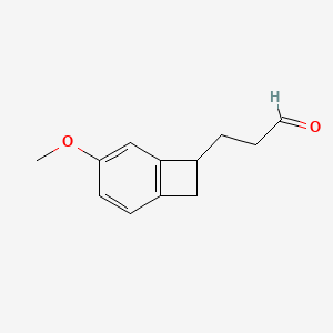 molecular formula C12H14O2 B14376945 3-(4-Methoxybicyclo[4.2.0]octa-1,3,5-trien-7-yl)propanal CAS No. 88165-28-0