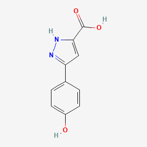 molecular formula C10H8N2O3 B1437698 3-(4-hydroxyphenyl)-1H-pyrazole-5-carboxylic acid CAS No. 1093649-88-7