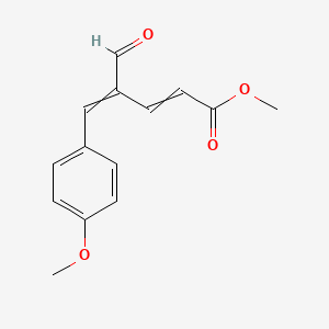 molecular formula C14H14O4 B14376987 Methyl 4-formyl-5-(4-methoxyphenyl)penta-2,4-dienoate CAS No. 90156-07-3