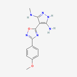molecular formula C13H14N6O2 B1437701 4-[3-(4-甲氧基苯基)-1,2,4-噁二唑-5-基]-3-N-甲基-1H-吡唑-3,5-二胺 CAS No. 1188305-07-8