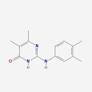 molecular formula C14H17N3O B1437702 2-[(3,4-dimethylphenyl)amino]-5,6-dimethylpyrimidin-4(3H)-one CAS No. 1306739-90-1
