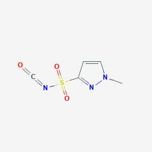 molecular formula C5H5N3O3S B14377092 1-Methyl-1H-pyrazole-3-sulfonyl isocyanate CAS No. 88399-10-4