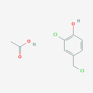 molecular formula C9H10Cl2O3 B14377095 Acetic acid;2-chloro-4-(chloromethyl)phenol CAS No. 89879-50-5