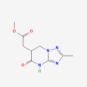 molecular formula C9H12N4O3 B1437712 Methyl (2-methyl-5-oxo-4,5,6,7-tetrahydro[1,2,4]triazolo[1,5-a]pyrimidin-6-yl)acetate CAS No. 1030517-93-1