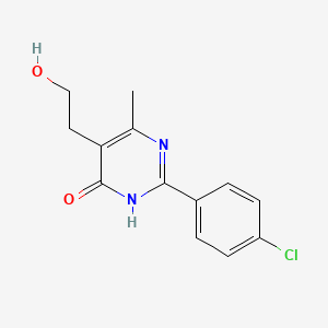 molecular formula C13H13ClN2O2 B1437714 2-(4-chlorophenyl)-5-(2-hydroxyethyl)-6-methylpyrimidin-4(3H)-one CAS No. 82019-55-4