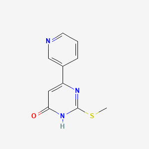 molecular formula C10H9N3OS B1437726 2-(Methylsulfanyl)-6-(pyridin-3-yl)pyrimidin-4(1H)-one CAS No. 1184919-66-1