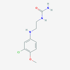 molecular formula C10H14ClN3O2 B14377285 N-[2-(3-Chloro-4-methoxyanilino)ethyl]urea CAS No. 88012-50-4