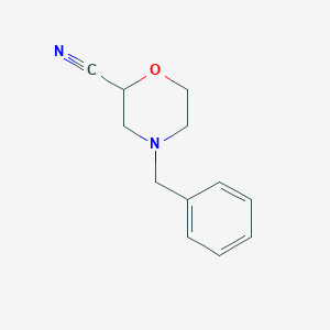 molecular formula C12H14N2O B143773 4-苄基吗啉-2-腈 CAS No. 126645-52-1